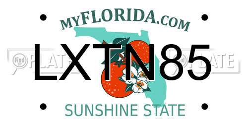 LXTN85 Florida License Plate
