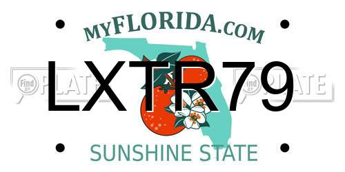 LXTR79 Florida License Plate