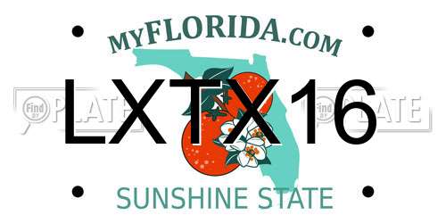 LXTX16 Florida License Plate
