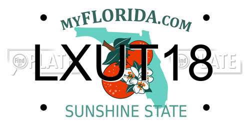 LXUT18 Florida License Plate