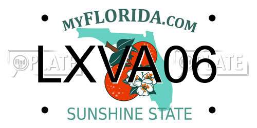 LXVA06 Florida License Plate