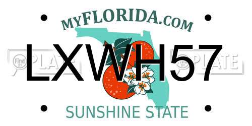 LXWH57 Florida License Plate
