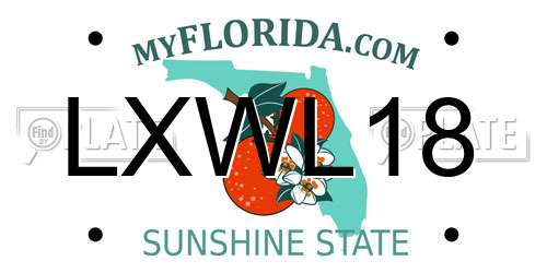 LXWL18 Florida License Plate