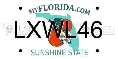 LXWL46 Florida License Plate