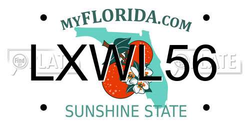 LXWL56 Florida License Plate