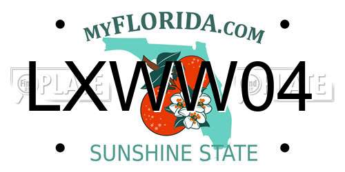 LXWW04 Florida License Plate