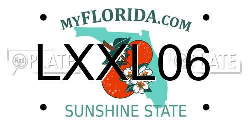 LXXL06 Florida License Plate