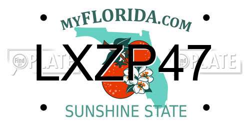 LXZP47 Florida License Plate