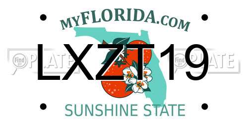 LXZT19 Florida License Plate