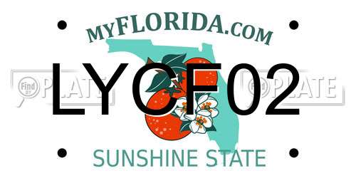 LYCF02 Florida License Plate