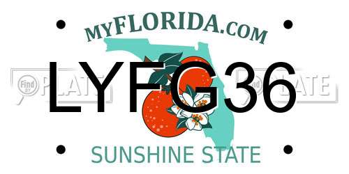 LYFG36 Florida License Plate