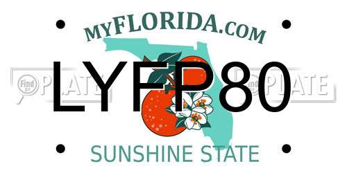 LYFP80 Florida License Plate