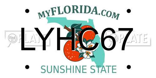 LYHC67 Florida License Plate