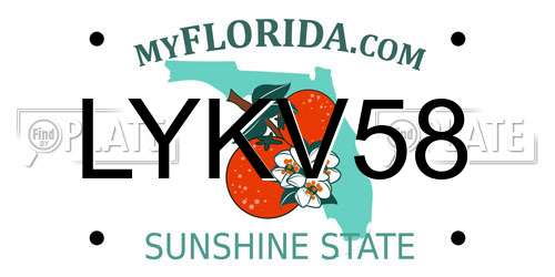 LYKV58 Florida License Plate