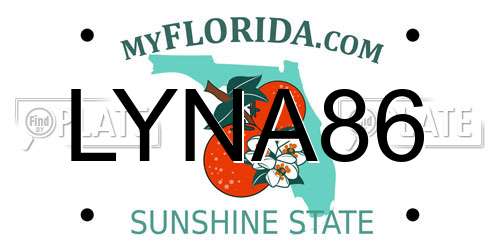 LYNA86 Florida License Plate