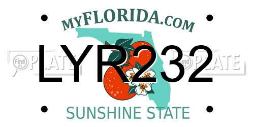 LYR232 Florida License Plate