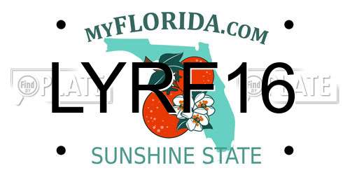 LYRF16 Florida License Plate