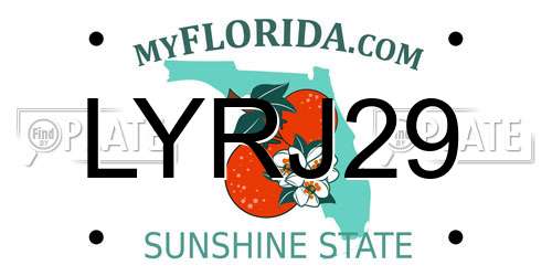 LYRJ29 Florida License Plate