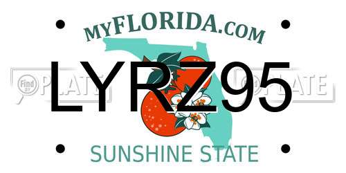 LYRZ95 Florida License Plate