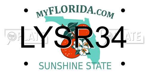 LYSR34 Florida License Plate