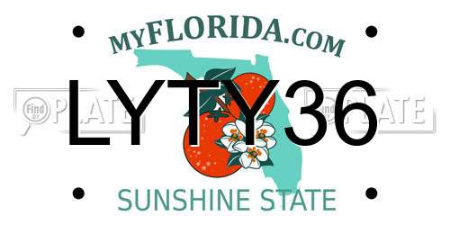 LYTY36 Florida License Plate