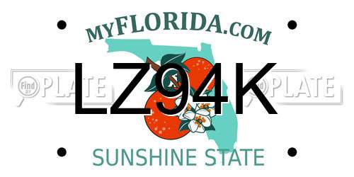 LZ94K Florida License Plate