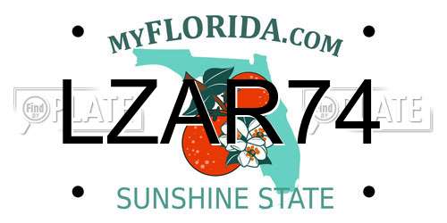 LZAR74 Florida License Plate
