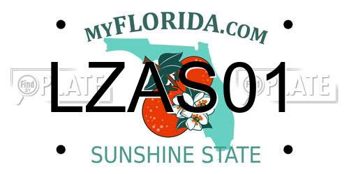 LZAS01 Florida License Plate