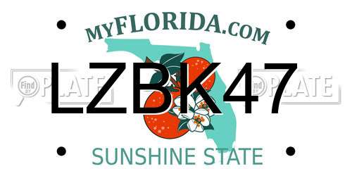 LZBK47 Florida License Plate