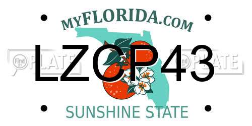 LZCP43 Florida License Plate
