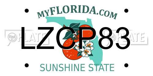 LZCP83 Florida License Plate