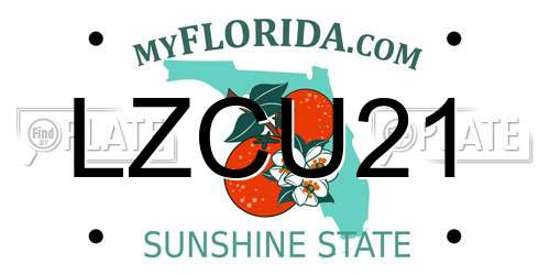 LZCU21 Florida License Plate