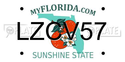 LZCV57 Florida License Plate