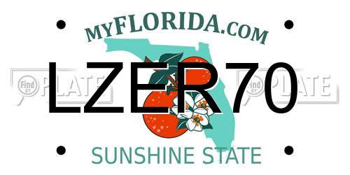 LZER70 Florida License Plate