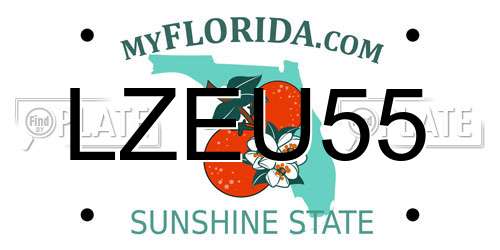 LZEU55 Florida License Plate