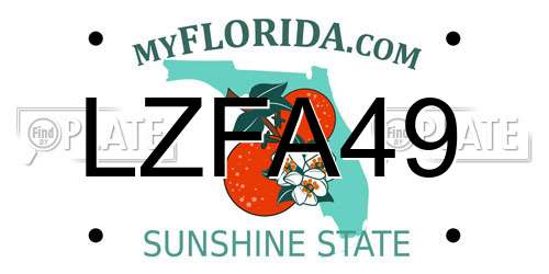 LZFA49 Florida License Plate