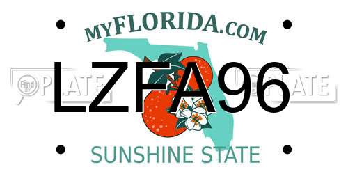 LZFA96 Florida License Plate