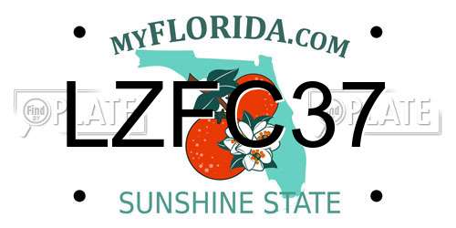 LZFC37 Florida License Plate