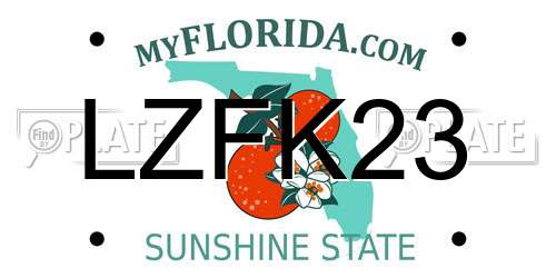 LZFK23 Florida License Plate