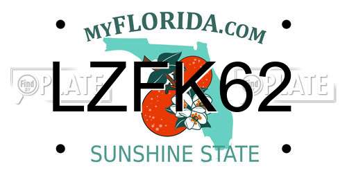 LZFK62 Florida License Plate