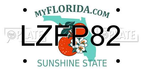 LZFP82 Florida License Plate