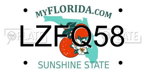 LZFQ58 Florida License Plate