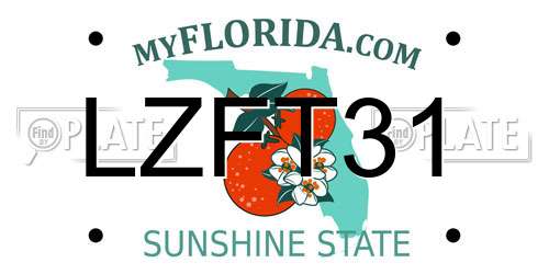 LZFT31 Florida License Plate
