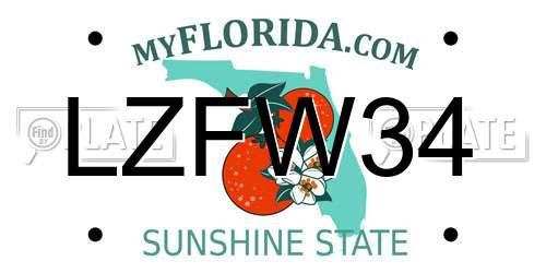LZFW34 Florida License Plate