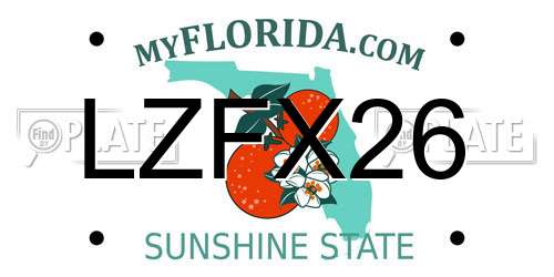 LZFX26 Florida License Plate