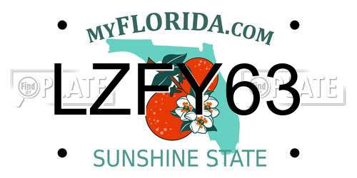 LZFY63 Florida License Plate