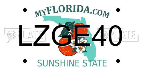 LZGE40 Florida License Plate