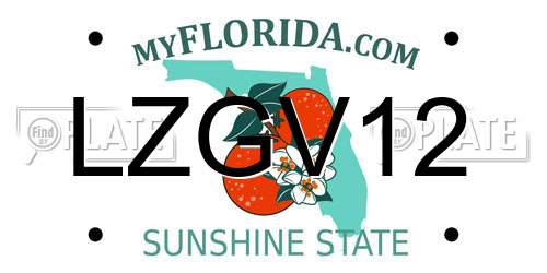 LZGV12 Florida License Plate