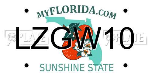 LZGW10 Florida License Plate