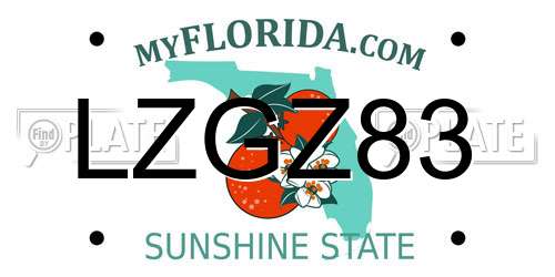 LZGZ83 Florida License Plate